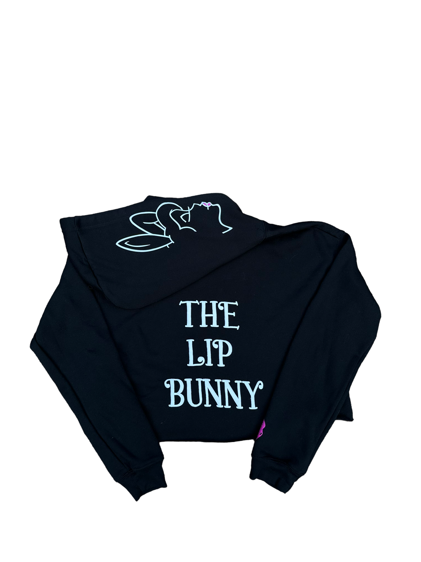 Bunny Gang Cropped Hoodie - Black