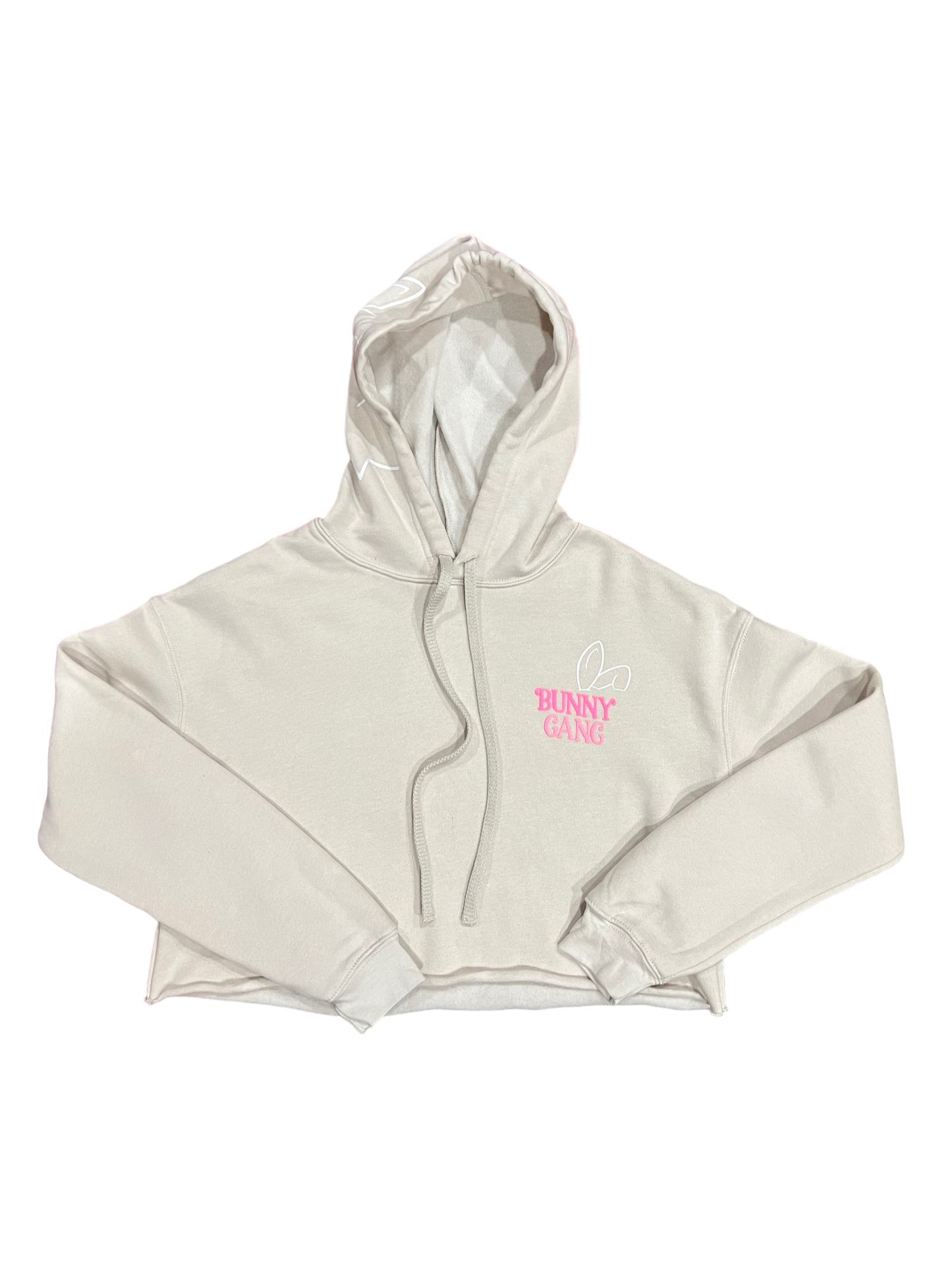 Bunny Gang Cropped Hoodie - Sand