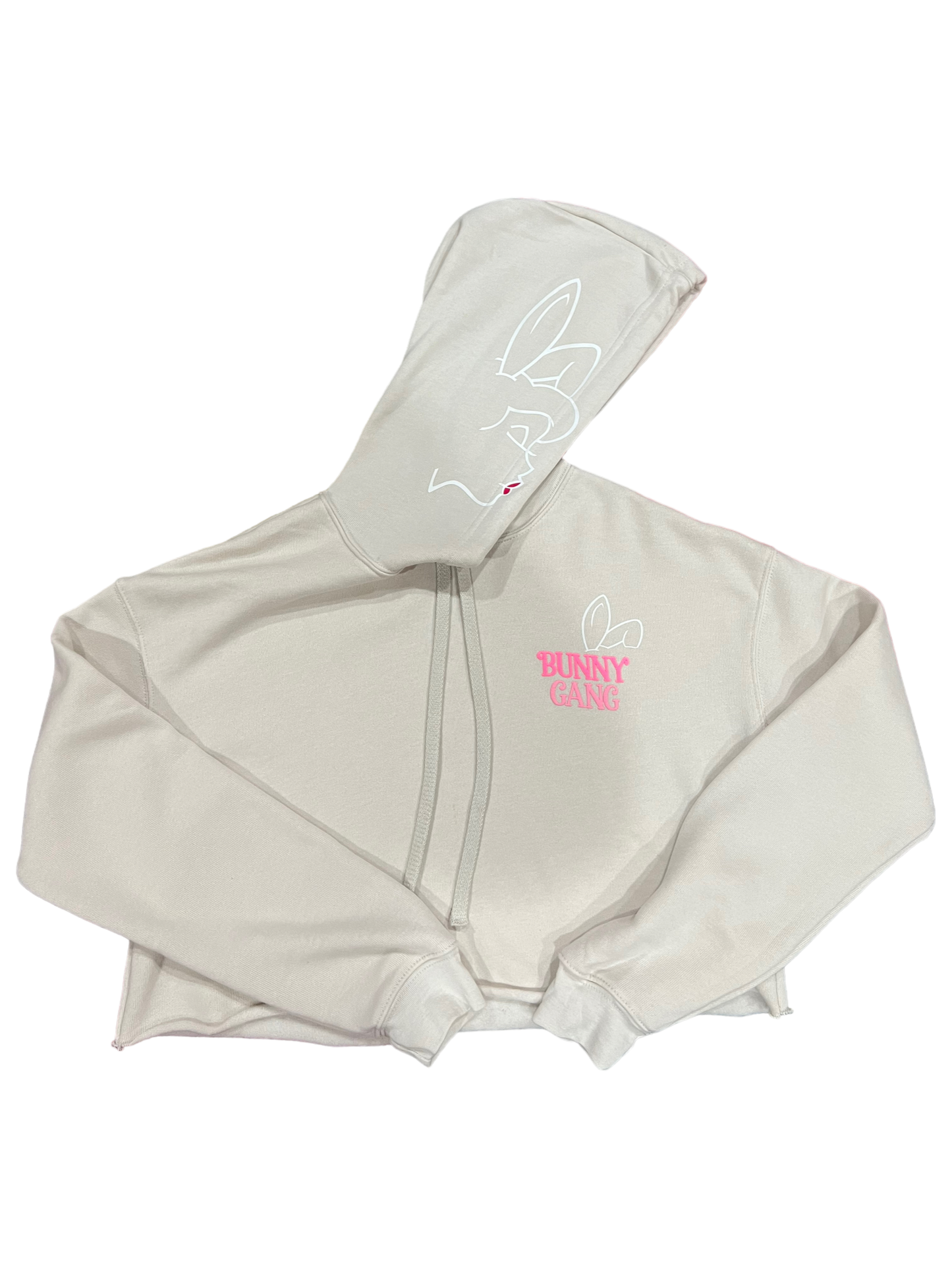 Bunny Gang Cropped Hoodie - Sand